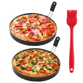 8" Omelette Ring for Griddle,2 Packs Non-stick Stainless Steel Omelette Ring Pancake Rings Crepes Rings Griddle Omelet Ring Egg Ring Crumpet Ring Griddle Ring with Silicone Handle for Sandwich Muffins