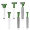 6pcs Keyhole Router Bits Set, 1/4in Shank T Slot Cutter