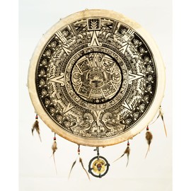 Shaman drum goat 16 inch Maya Style
