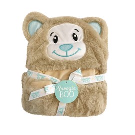 HappyCare Tex SNOOGIE Boo Ultra-Soft Baby Faux Fur Hooded Towel, Khaki