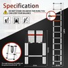 ICARRY Telescoping Ladder 10.8 FT Aluminum One-Button Retraction Collapsible Ladder,