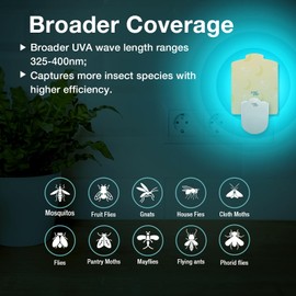 Plug-in Flying Insect Trap Banana Scent, Captures House Flies, Fruit Flies, Gnats, Moths, Indoor Fly Catcher, 1 Plug-in Station+ 5 Trap-Boards