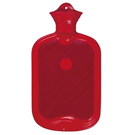 Classic Rubber Hot Water Bottle with Hanging Hole 2 Liters Red