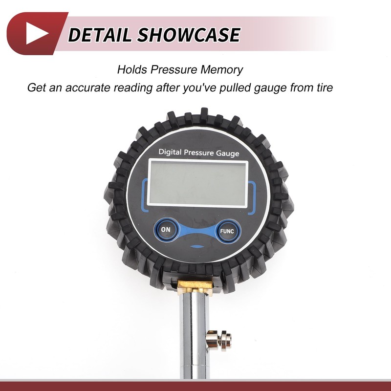 HEROFFIX 1 Set Universal Digital Tire Pressure Gauge W/Tire Valve