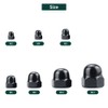 M12-1.75 Black Acorn Hex Cap Nuts (10 pcs), 304 Stainless