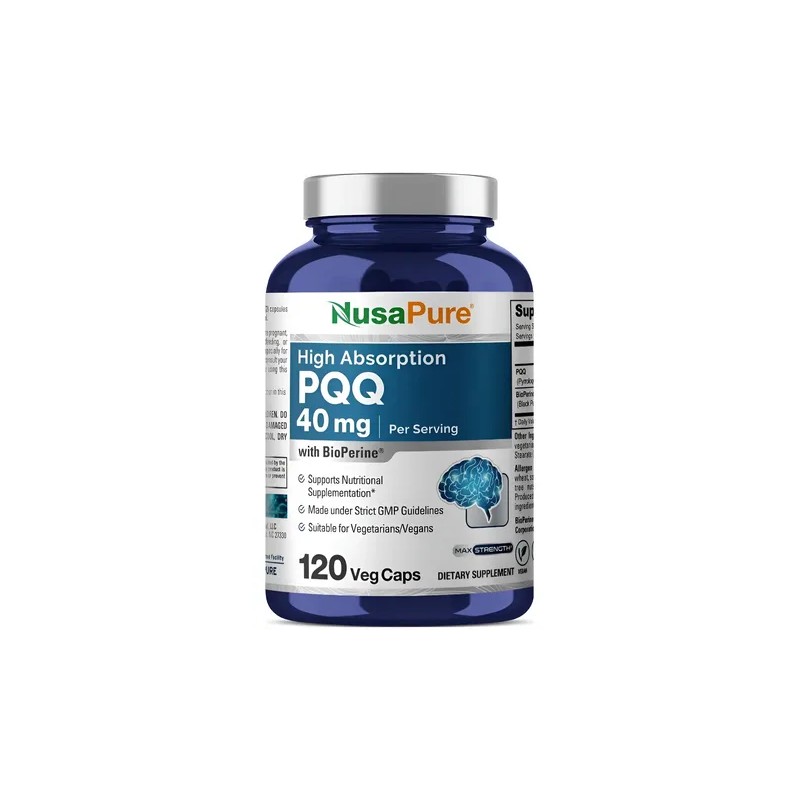 Pqq 40mg Bioperina Reduce Estrés Oxidativo Energía 120caps
