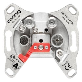 Axing BSD 961-11K Multimedia Socket 4-Port (End Socket, TV/R/Data/Data) for Cable TV/Modem Nitin