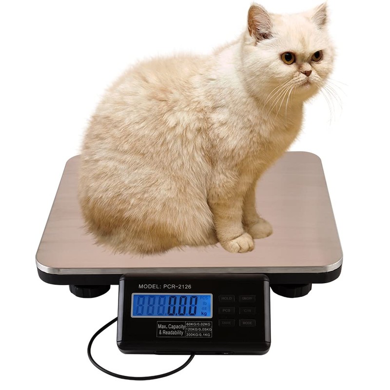 660lbs Digital Livestock Scale Pet Vet Scale Stainless Steel Platform