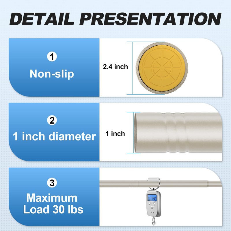 CorkLatta Shower Curtain Rod 31 to 80 Inch,1 Inch Diameter
