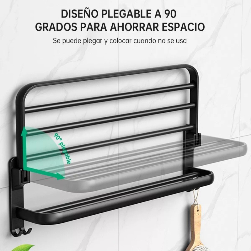 Toallero De Baño De Acero Inoxidable Negro