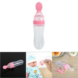 Silicone Spoon Bottle 90ml, S Food Supplement Bottle Rice Cereal Spoon for Semifluid Foods Bottle Feeder()
