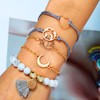Edary Tassel Bracelet Set White Marble Bracelet Heart Beaded Hand