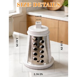 Shred Cone Replacement Compatible with Presto Salad Shooter 02910 & 02980, Cheese and Vegetable Shredder Attachment, Stainless Steel Drum with Durable Plastic Base for Pizza, Salads, Tacos