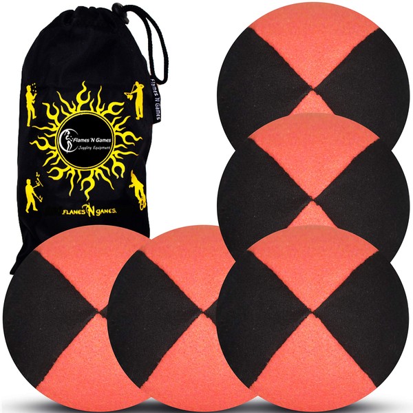 Flames 'N Games 5x Pro Thud Juggling Balls (SUEDE) Professional