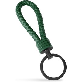 SERASAR Llavero de Piel Strong con Llavero de Acero Inoxidable - Anillos Adicionales para Llaves Pequeñas - Ideal para Llaves Coche, Moto, Bicicleta y Casa - con Caja Regalo
