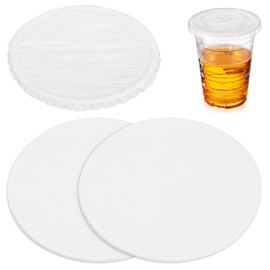 Beavorty 50pcs Cup Paper Sealer Cup Cover Round Cup Sealing Paper Pads Leak Proof Beverage Cup Bubble Tea Film Paper Covers for PP Plastic and Paper Cups