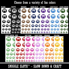 Cute and Round Hedgehog Ball Temporary Tattoo Water Resistant Fake Body Art Set Collection - Black (One Sheet)