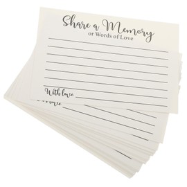 OSALADI 50 Sheets Thick Memorial Celebration Cards for Sharing Memories Small Blank Note Cards for Funerals Anniversaries Birthdays and Religious Occasions
