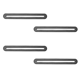 4Pcs Black Slotted Brace,Flat Straight Brace Brackets,Adjustable Corner Code,Stainless Steel Flat Slotted Brace Brackets-Single Slot 19*155mm