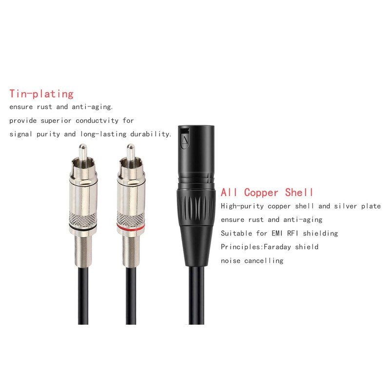 luxferre xlr rca conversion cable, rca xlr conversion cable, canon