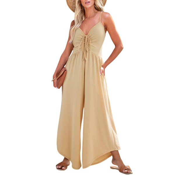 Dokotoo One Piece Jumpsuits for Women Knit V-Neck Adjustable Straps