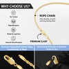Jewlpire 14K Plated Gold Chain Necklace for Men, 4mm Rope