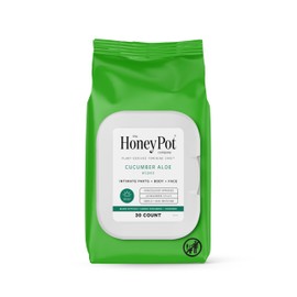 The Honey Pot Company The Honey Pot Company - Feminine Wipes - Daily PH Balancing and Sulfate Free Feminine Products for Parts, Body, or Face - Cucumber Aloe 30 ct.