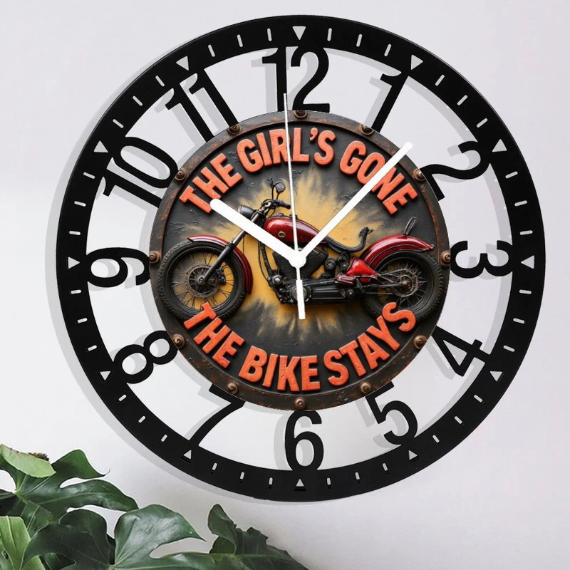 25cm Luxury Iron Round Clock with Elegant Silent Movementsheet size:
