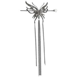 Healvian Chinese Hair Pin Butterfly Beads Hairpin Chinese Hair Sticks Hair Accessories for Bride Hairstyles Hair Styling Butterfly Hair Stick for Women Alloy Black