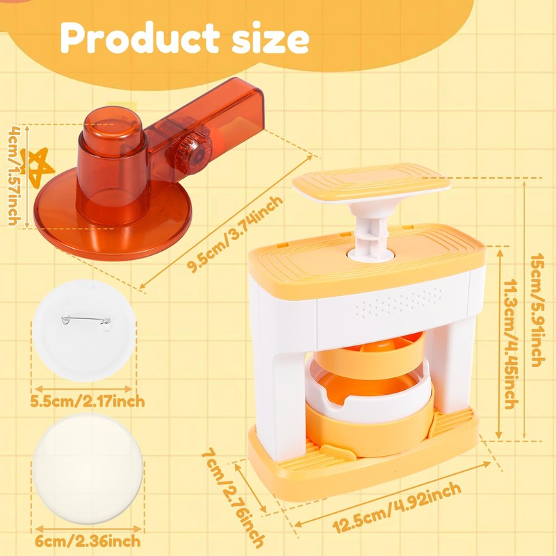 Button Maker Machine, 55mm DIY Badge Punch Press Set with