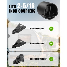 NUOVEPE Trailer Lock Fits 2 5/16 Inch Couplers, Secures Safety Chains Anti-Theft Ball Hitch Lock, Pry-Resistant & Heavy-Duty Trailer Hitch Locks for RV | Cargo | Boat | Dump Trailer (Silver)