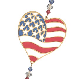 Woodstock Wind Chimes Crystal Suncatchers, American Dream Flag, 7.8" Austrian Crystals Hanging Window Ornament Sun Catcher for Indoor Outdoor Garden Décor