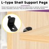 Swpeet 60 Pcs L-Shelf Pins, 6mm Black Support Pegs with