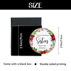 Sisters Christmas Ornaments Hanging Xmas Keepaske with Gift Box,for Friends,Family,The Love Between Sisters Knows No Distance