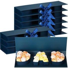 Trandraft 8 Pcs Father Day Gifts Box with Lids Dad Letter Cardboard Flowers Decorative Box Charcuterie Fillable Floral Bouquet Florist Packaging for Men Grafather Birthday Party(Navy Blue)