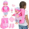 DONTNO 12 Inch Baby Doll with Clothes and Backpack Carrier,Reborn