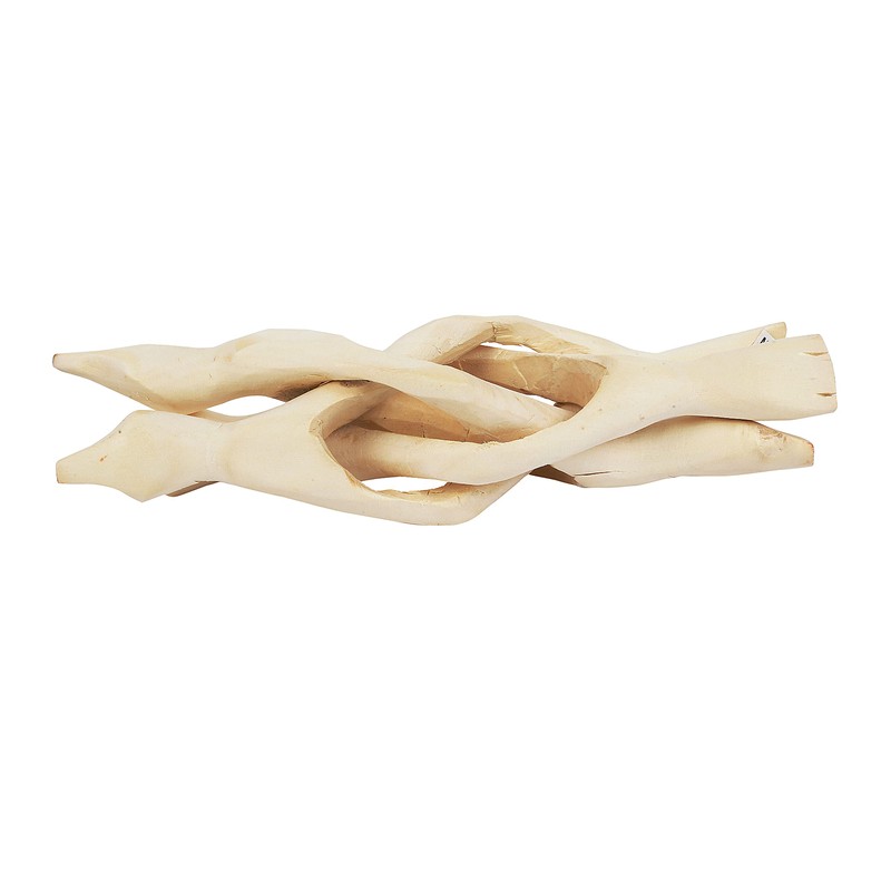 Indian Consigners Wooden Tripod Stand, Kobra Design (Natural White, 8