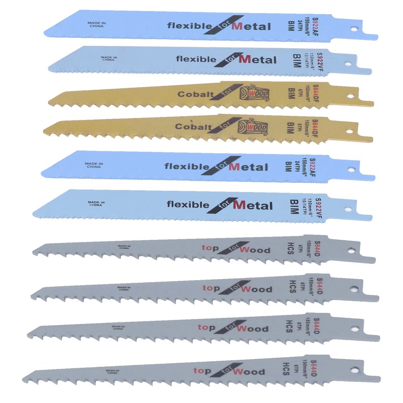 10Pcs Reciprocating Saw Blades High Carbon Steel Bimetal Sabre Saws