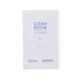 Harmony Lab & Safety Supplies Cleanroom Note Book with poly transparent cover, College Ruled, Side Spiral, Latex-Free, 3" x 5", 100 Pages