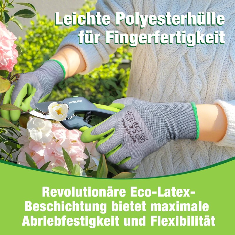 WORKPRO Gardening Gloves, 6 Pairs Breathable and Non-Slip Gloves, Versatile