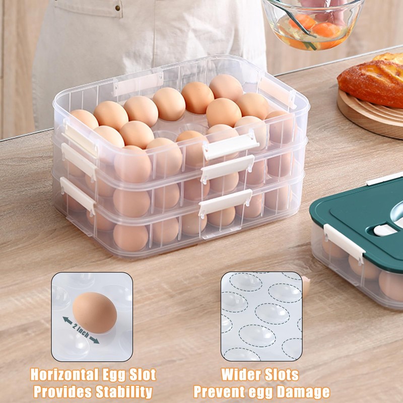 Deviled Egg Container with Lid, 36 Slots Egg Tray Carrier