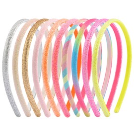 Tihebax 10 Pcs Headbands for Girls Kids Toddler Headbands Glitter Sparkly Girls Headband Non Slip Hairband for Toddler, Kids, Girl Hair Accessories Daily Outfits, Back to School