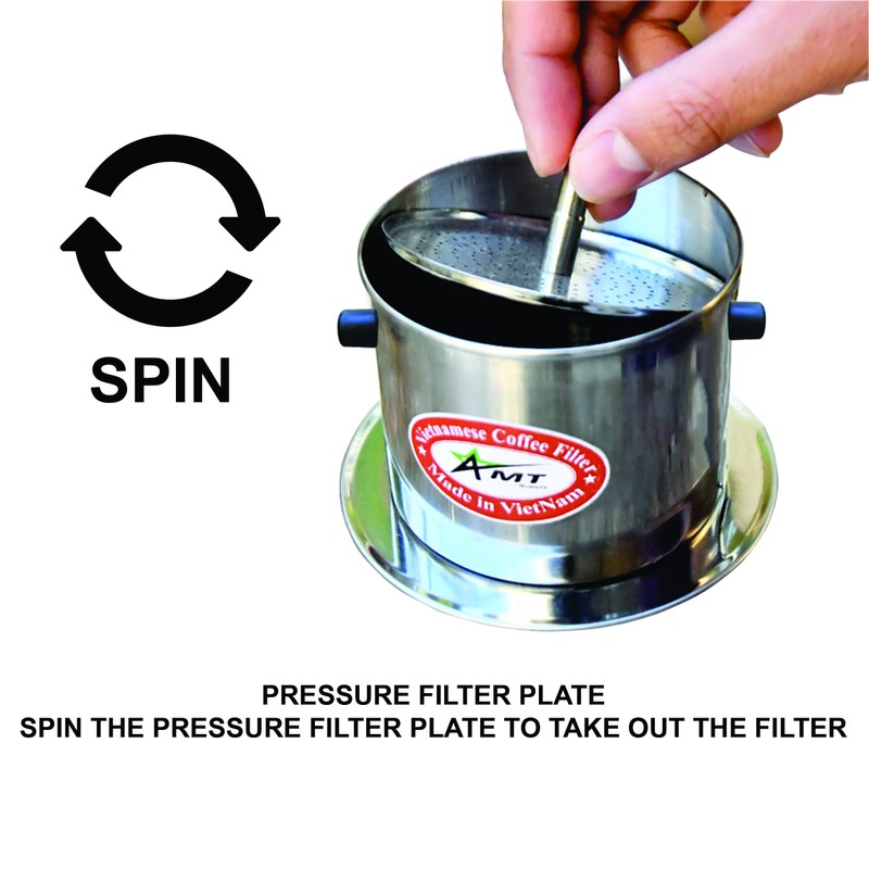 AMT 6.5 oz Coffee Maker, Phin Filter, Screw Down Coffee