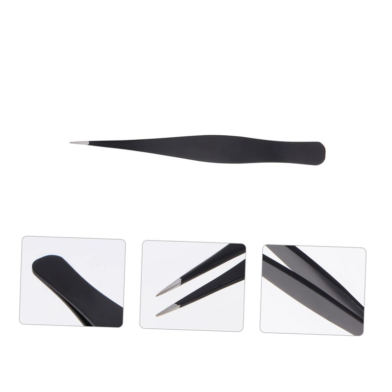 BIUDECO 6pcs Stainless Steel Eyelash Tweezers for Makeup Application Precision