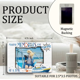 Making Memories One Cruise Fridge Magnetic Picture Frames Gift for Holiday Honeymoon Friend Family Couples Refrigerator Home Locker Office Decor Wooden Magnetic Photo Frames 2.5x3.5 Photos - YT0240