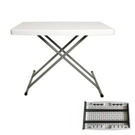 HiEthan 20"x30" Personal Mini Folding Table, Multifunctional Small Portable Foldable Table,Compact and Height Adjustable,White.