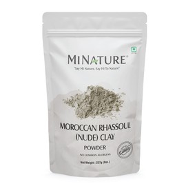 minature Moroccan Rhassoul Clay (Nude) Powder | Ghassoul Clay | mi nature | Skin care mask for deep cleansing,nourishing,detoxifying| Hair Cleanser and nourishing| 227g(8oz)