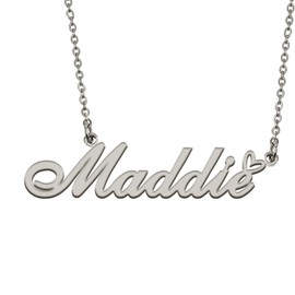 HUAN XUN Customized Stainless Steel Name Pendant Necklace Gifts for Mum New Mom Maddie