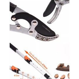 Edward Tools Extendable Anvil Lopper 28” - 35” - 1 1/2” Diameter Branch Cutter - Comfort Rubber Grip - Teflon Non stick blade - Aluminum Handles