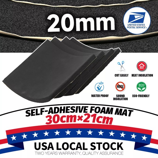 Modigt 4Sheets Black Foam Sheet Self Adhesive Rubber Padding Neoprene